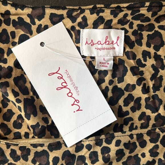 Isabel by Ingrid & Isabel Animal Print Long Sleeve Ruched Maternity Dress L NEW - Picture 6 of 10